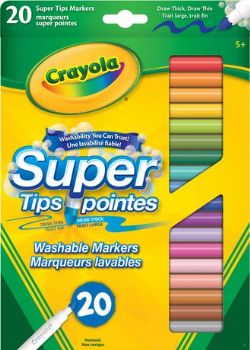 CRAYOLA - BOÎTE DE 20 MARQUEURS LAVABLES SUPER POINTES